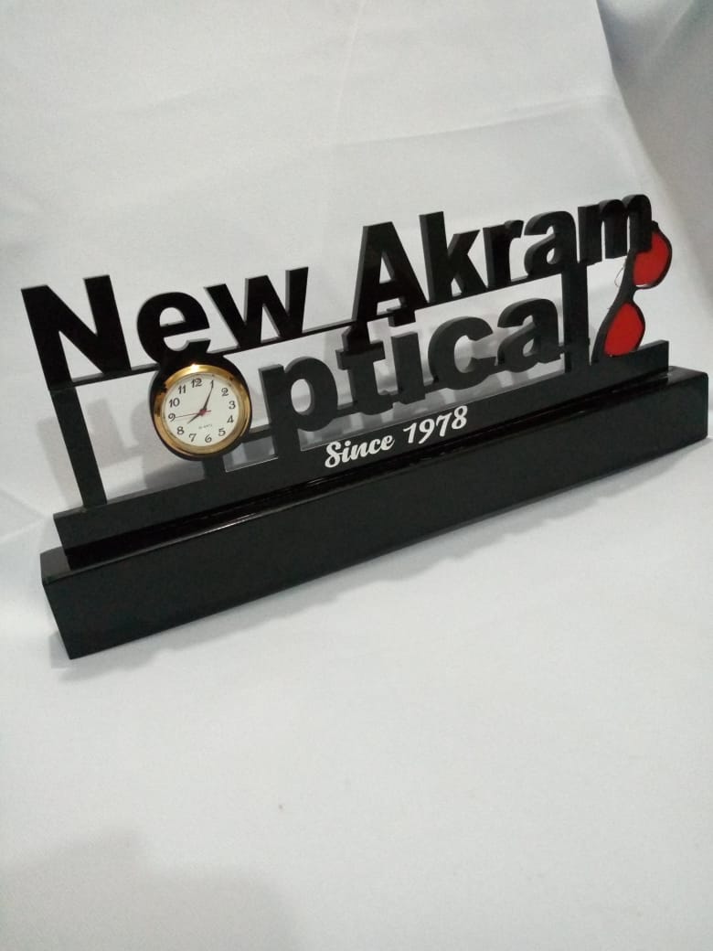 Double Layer Acrylic Name Clock