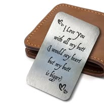 Love Quote Customized Wallet Metal card