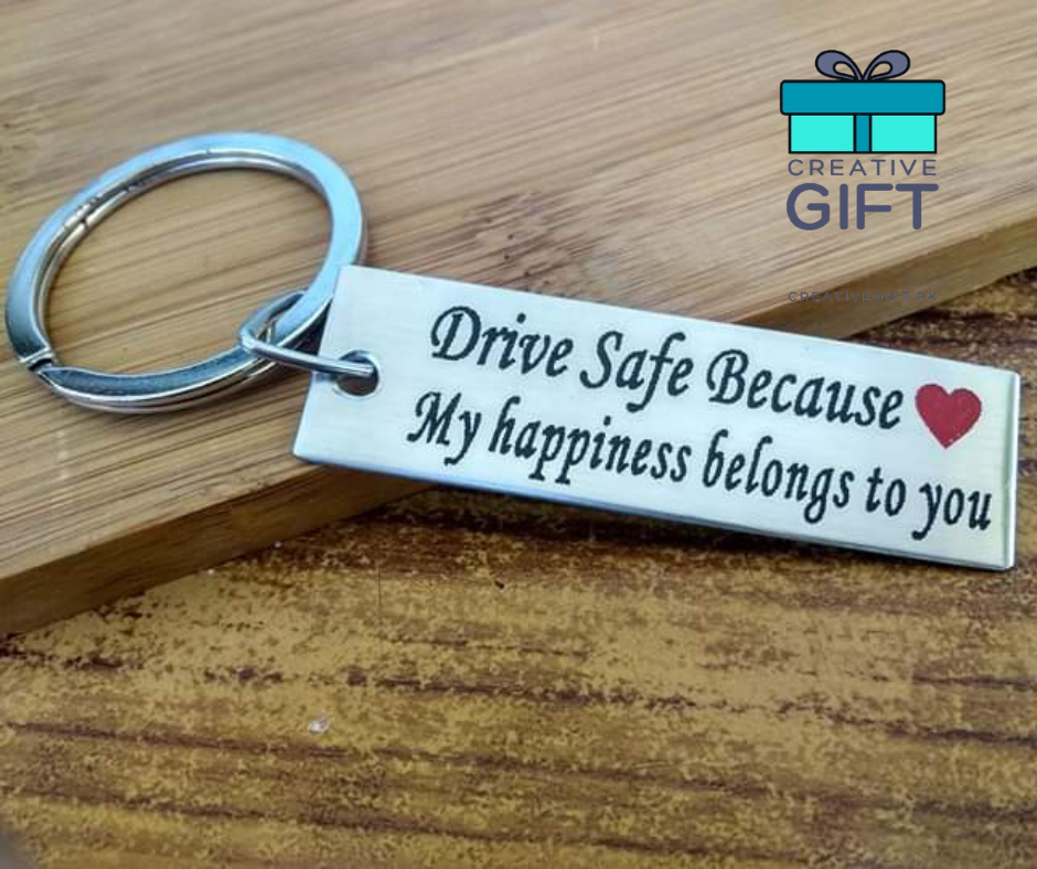Personalized Metal Keychain | Drive Safe keychains