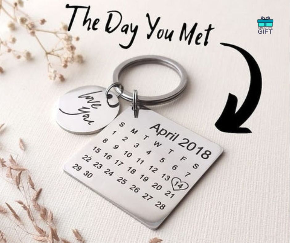 Day We Met Calendar Keychain