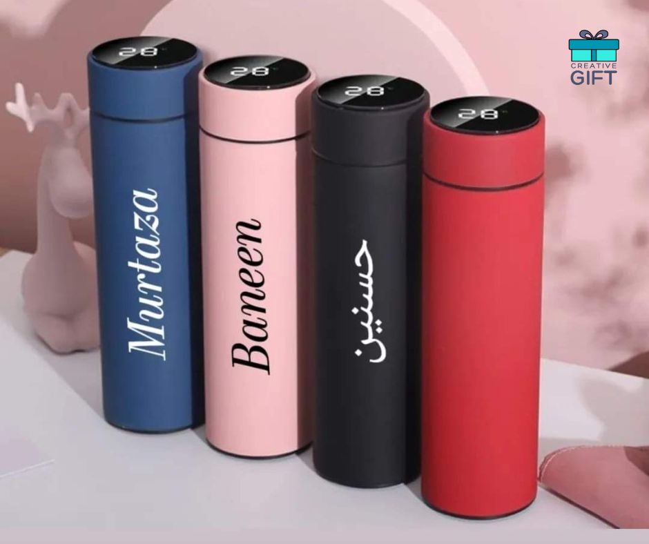 Name Temperature Bottle | Led Vacuum Bottle with Name