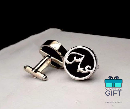 Stone-Fitted Name Cufflink