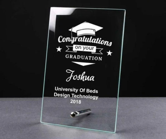 Personalized graduation gift plaque with engraved congratulations message and custom name Joshua