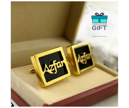 Stone Fitted Name Cufflink