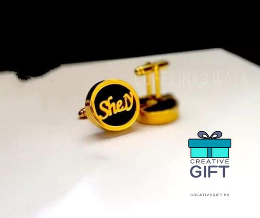 Stone-Fitted Name Cufflink