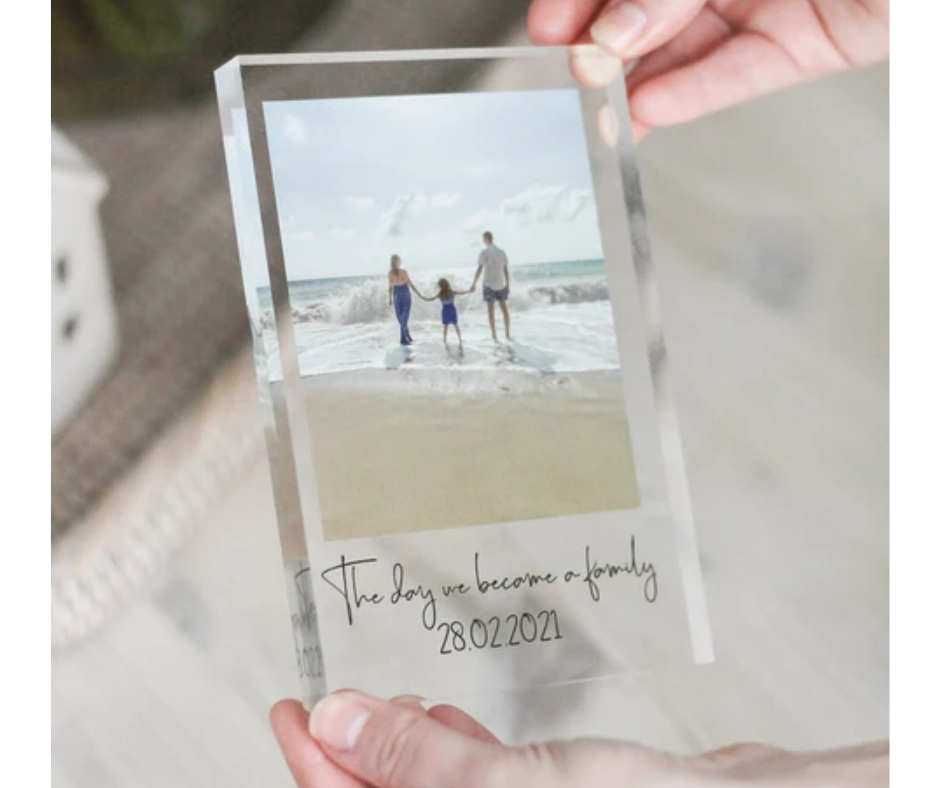 The Day We become Family Acrylic Block