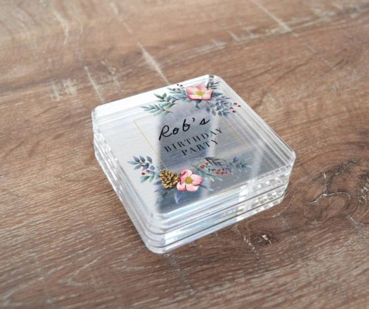 Personalized Wedding Coasters, Custom Favors, Memorable Wedding Gift Coaster, Elegant Table Decor, Custom Coaster Wedding Gift