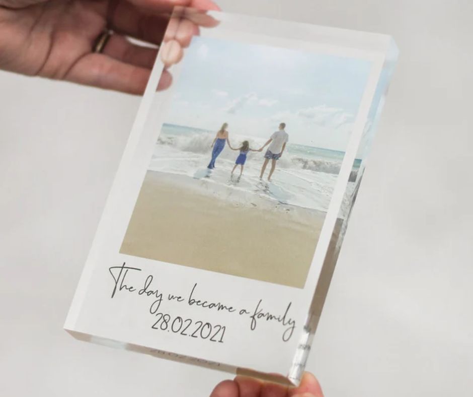 The Day We become Family Acrylic Block