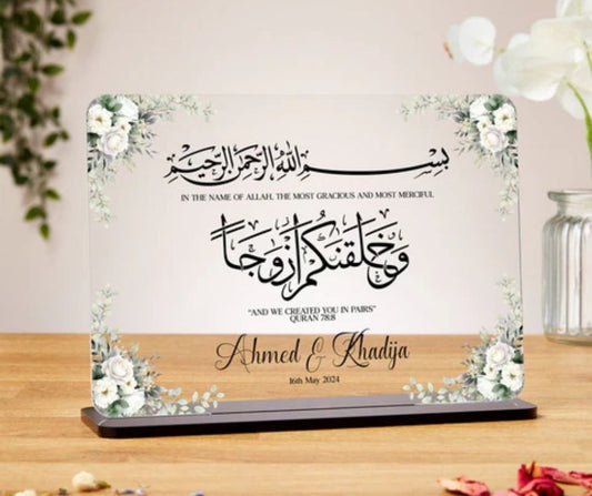 Nikkah Murabak, Engagement gift, Anniversary Plauqe