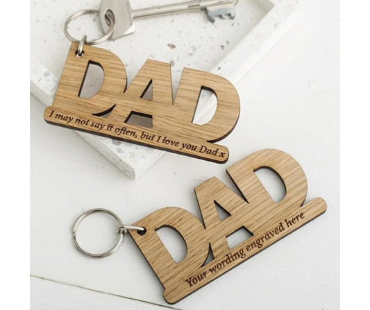 Dad Keychain With Customized Text